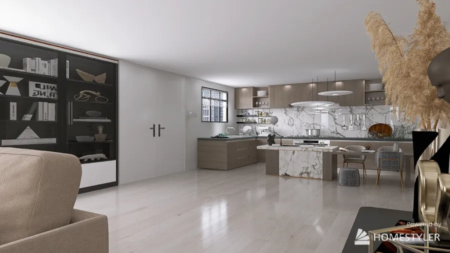 living kitchen entry 3d design renderings