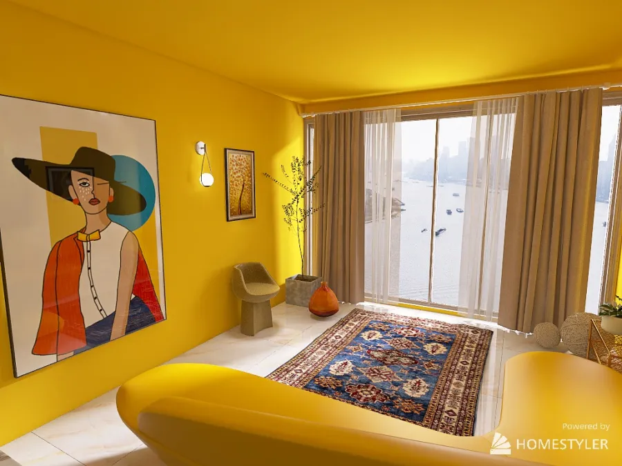 Yellow Room 3d design renderings