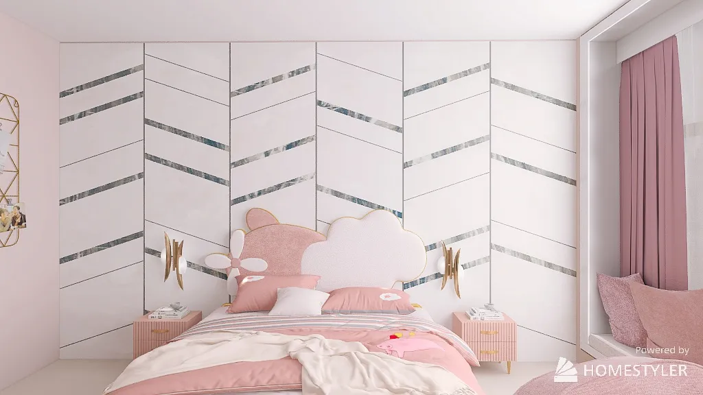 pink bedroom 3d design renderings