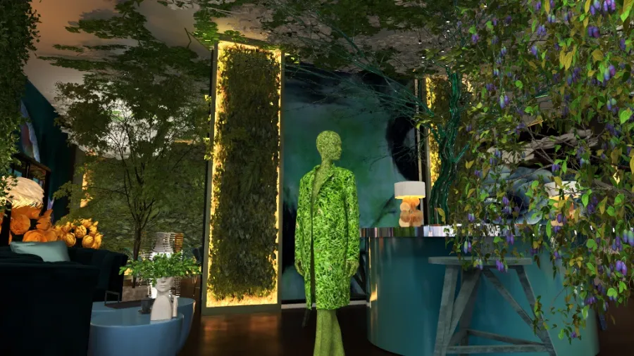 Magical green 3d design renderings