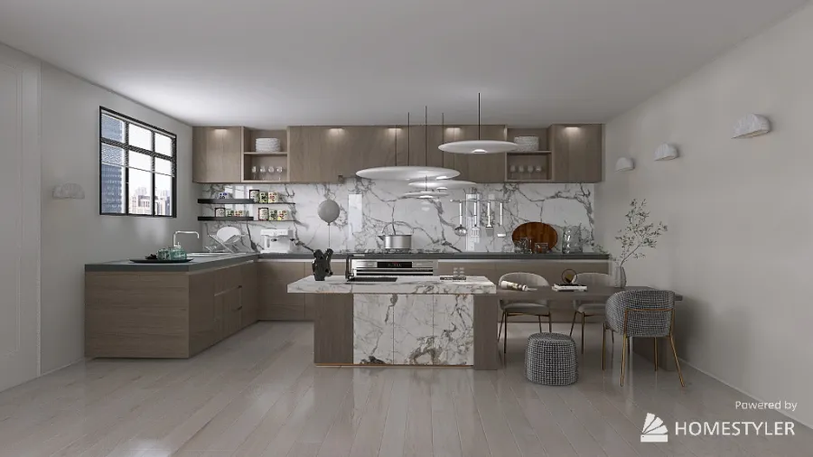 living kitchen entry 3d design renderings