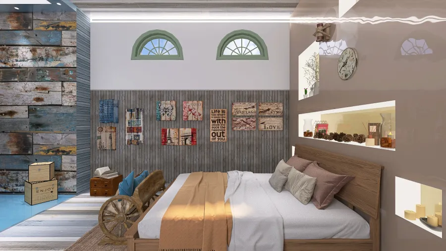 Bedroom with warderobe 3d design renderings