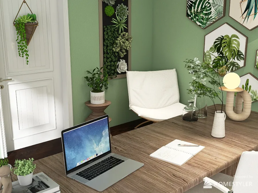 Office Brimming With Greenery 3d design renderings