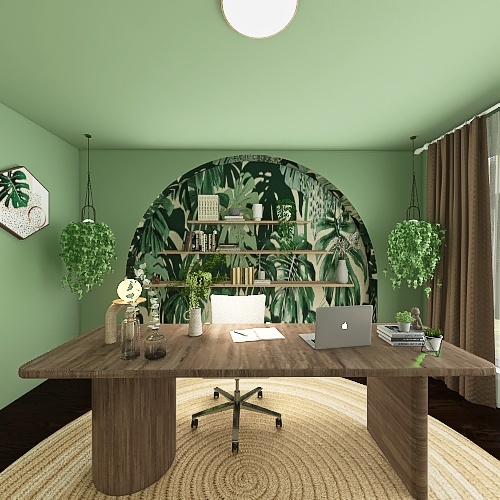 Office Brimming With Greenery Design Rendering