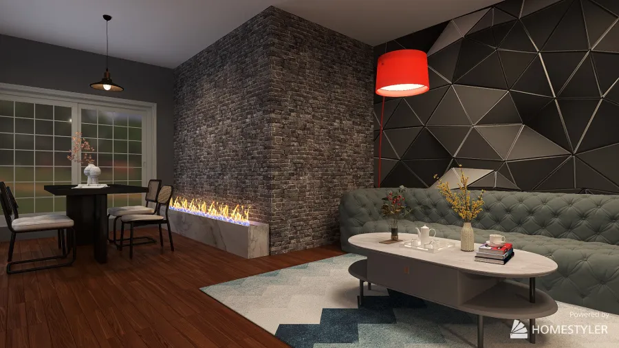 Edgy Living & Dining 3d design renderings