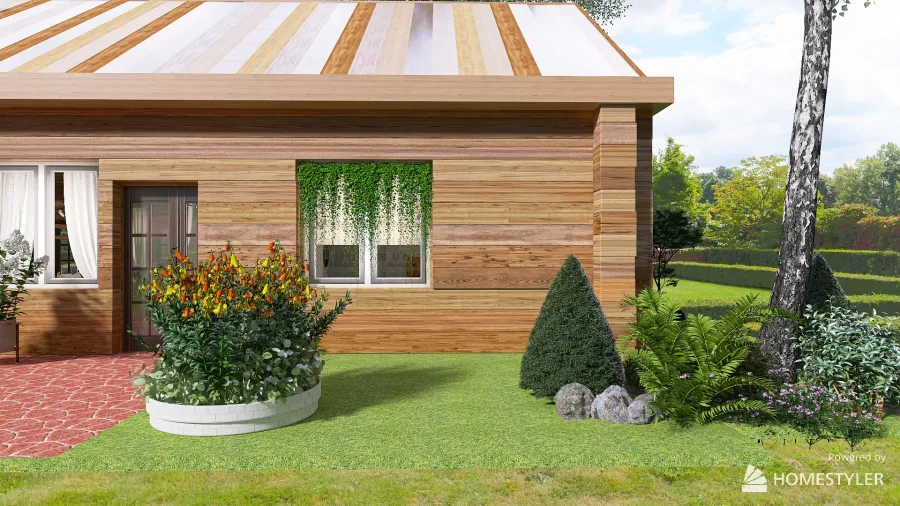 A log cabin 3d design renderings