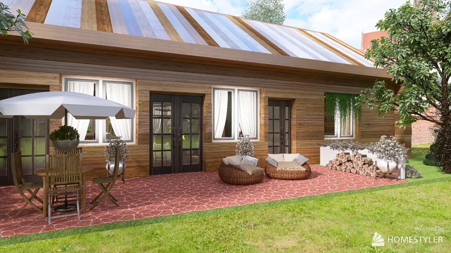 A log cabin 3d design renderings