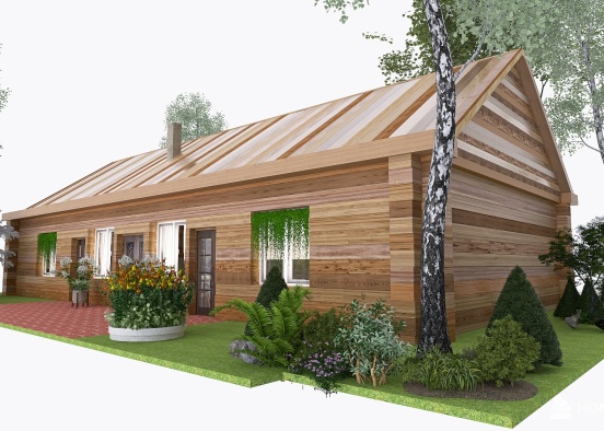 A log cabin Design Rendering