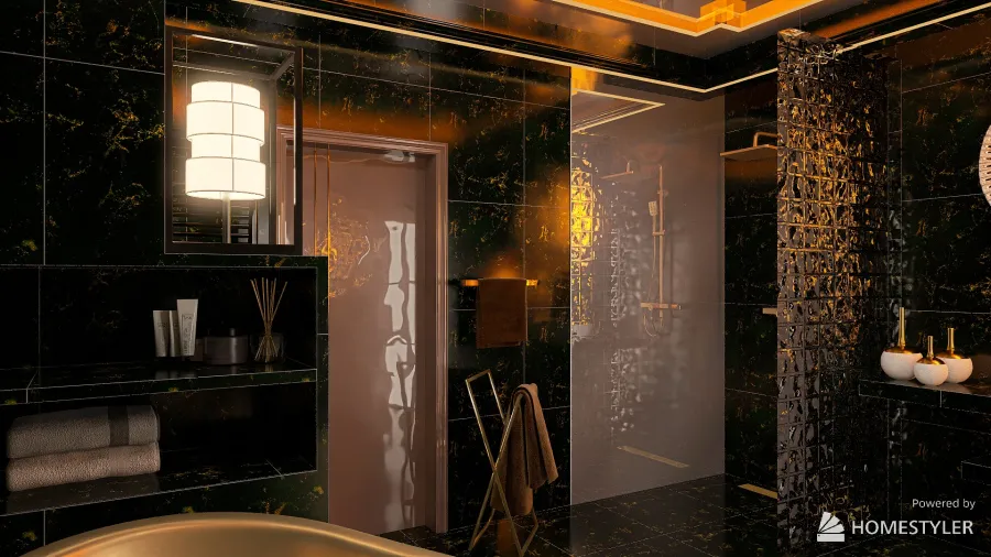 Emi Brown Bathroom 3d design renderings