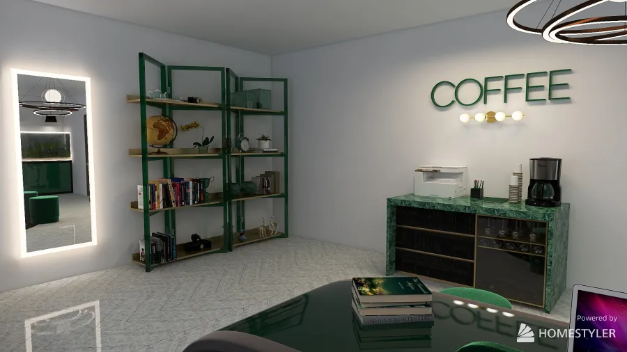 Emerald Green Office (for my friend) 3d design renderings