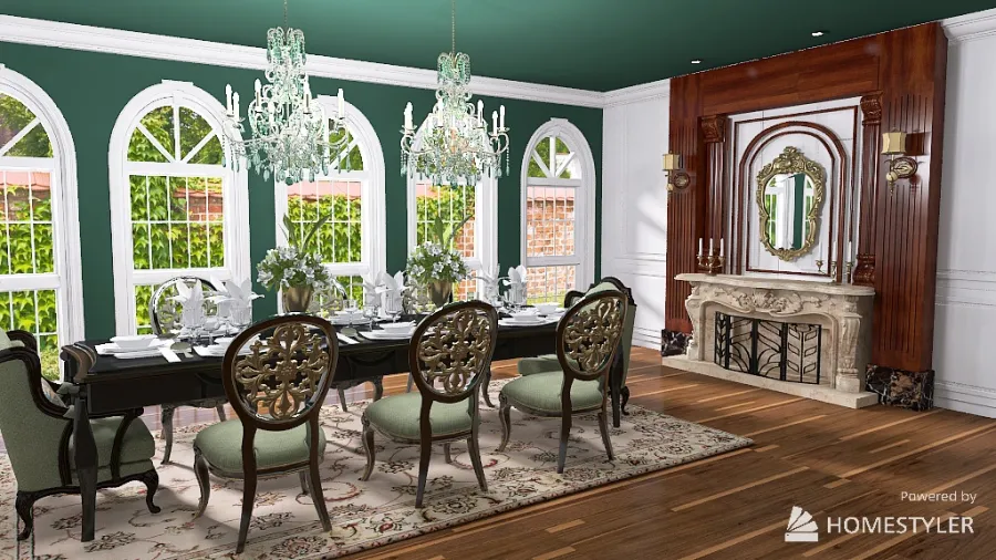 Elegance in Green 3d design renderings