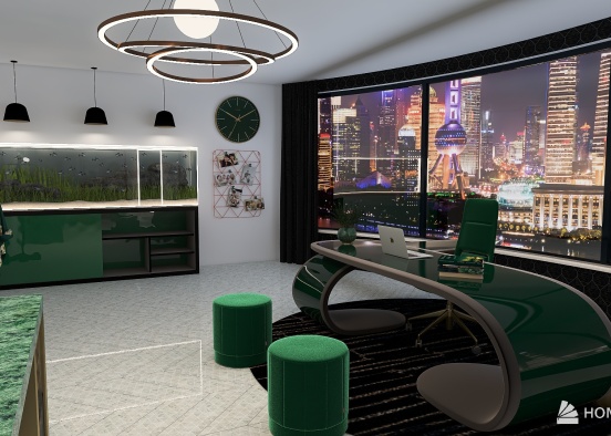 Emerald Green Office (for my friend) Design Rendering
