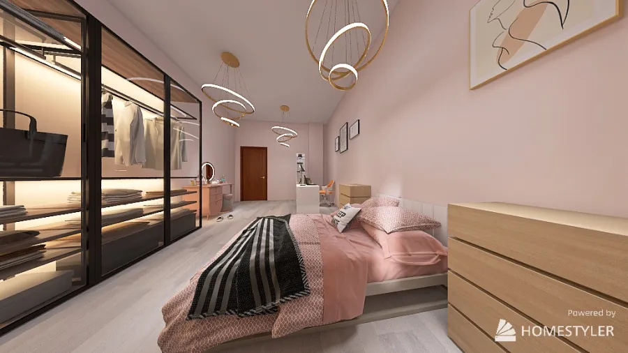 girl bedroom 3d design renderings
