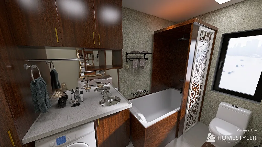 16-Modern Apartment Studio 3d design renderings