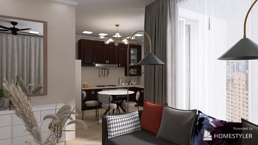 Living Room-sleeper sofa 3d design renderings