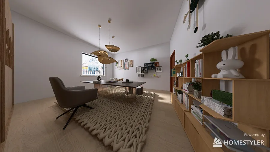 library home room 3d design renderings