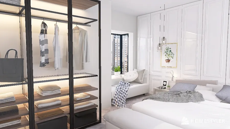 City Bedroom 3d design renderings