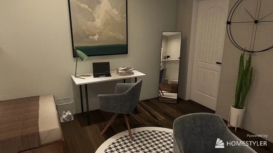 2 Person Bedroom 3d design renderings