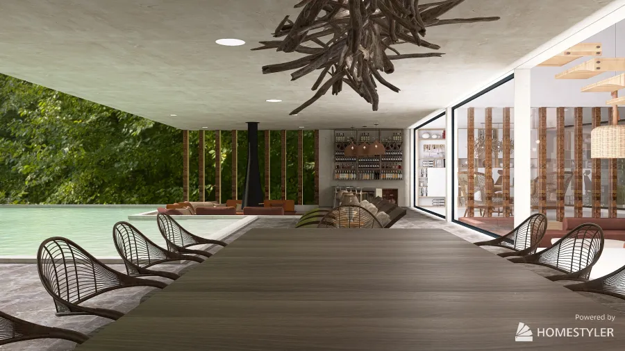 Casa Jungle Wood 3d design renderings