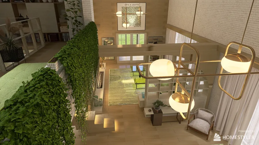 Open Plan Living Space 3d design renderings