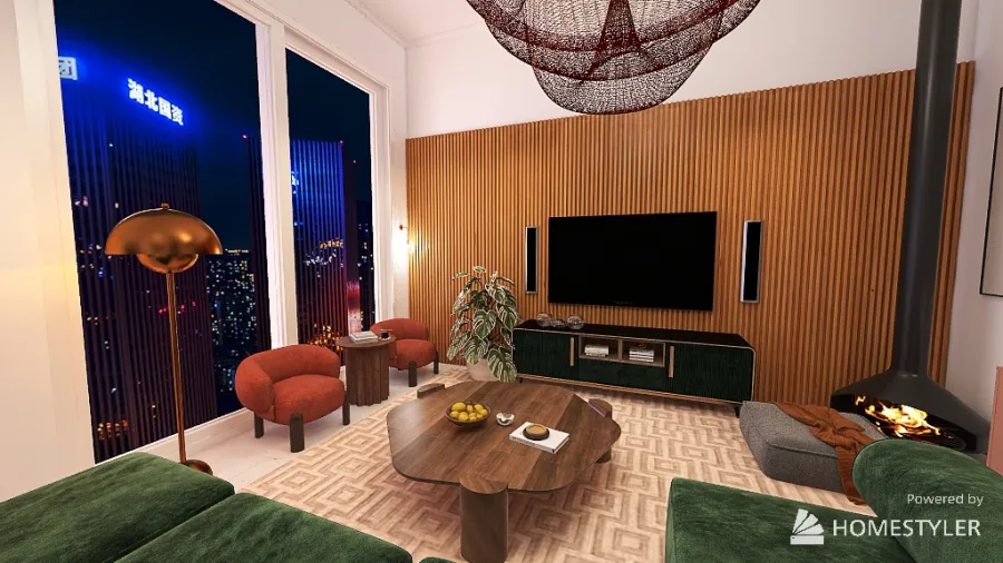 Modern But Fun Apartment 3d design renderings