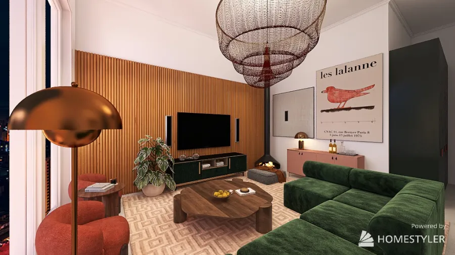 Modern But Fun Apartment 3d design renderings