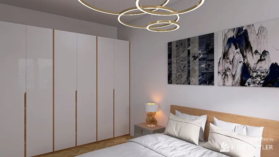 two-roomed flat 3d design renderings