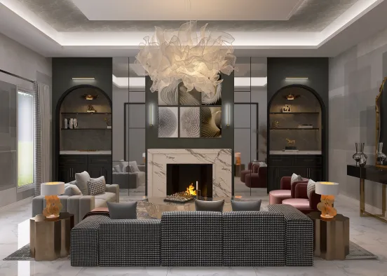 Modern Formal Living Room Design Design Rendering