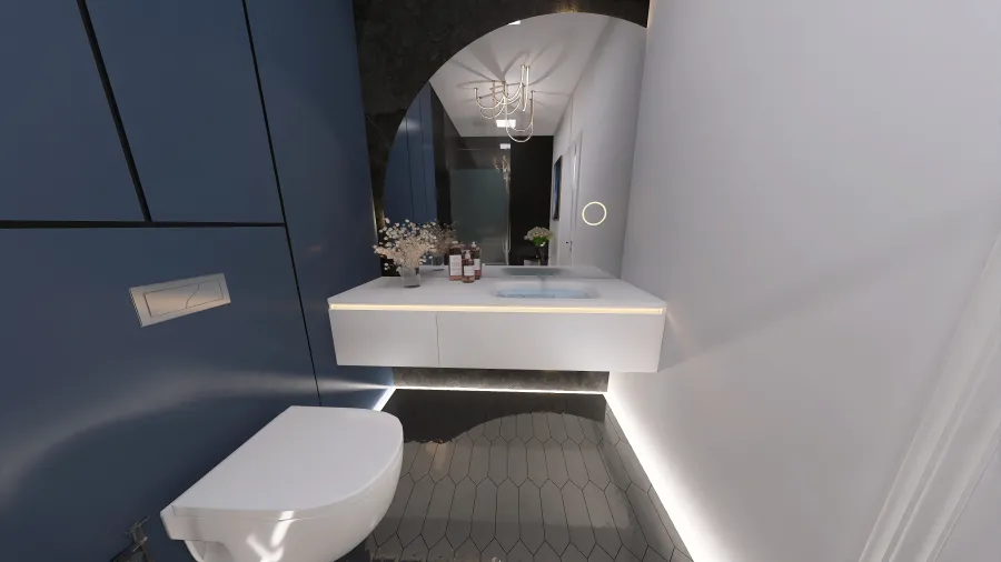 Dark bathroom 3d design renderings