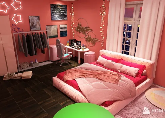 Streamer Girls Bedroom Design Rendering