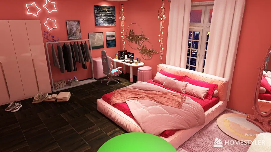 Streamer Girls Bedroom 3d design renderings