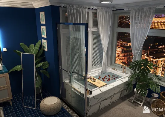beach penthouse bathroom Design Rendering