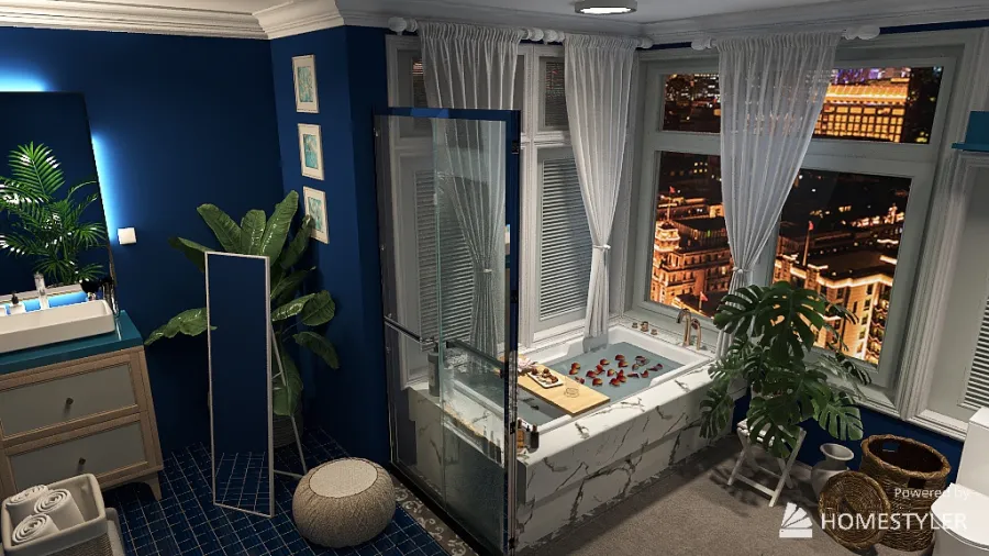 beach penthouse bathroom 3d design renderings