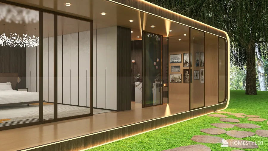 wooden house 3d design renderings