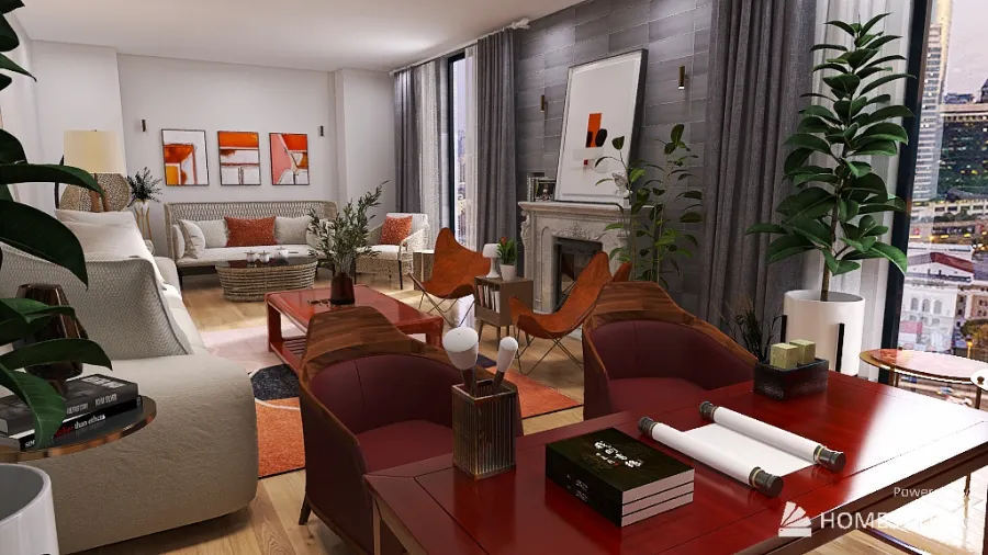 Living Room - Charron 3d design renderings