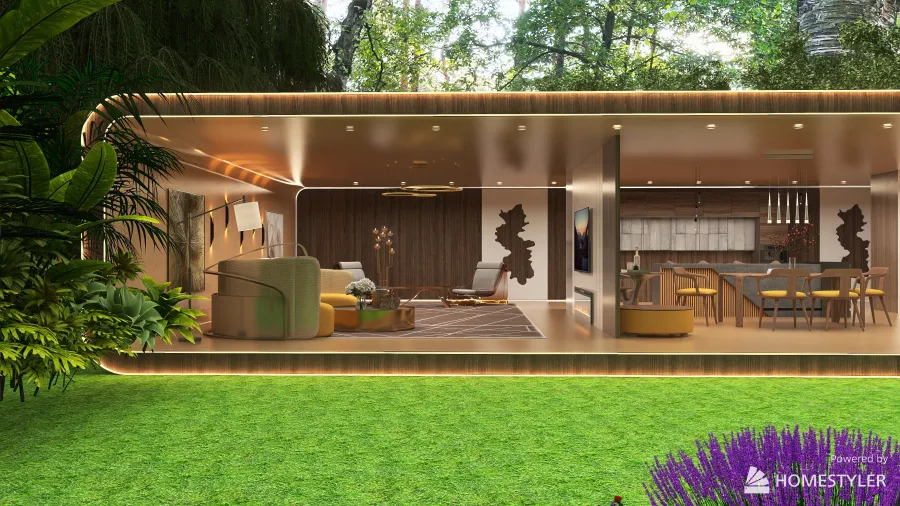 wooden house 3d design renderings