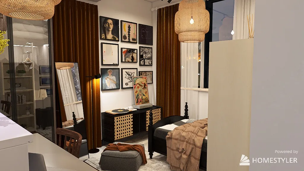 My Small Bedroom 3d design renderings