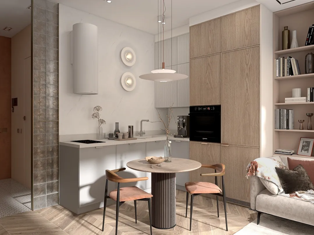 APARTMENT FOR A YOUNG COUPLE 3d design renderings