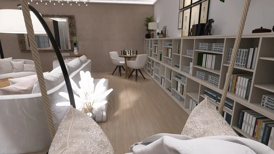 Salon beige 3d design renderings