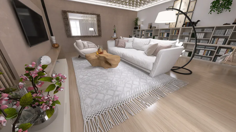 Salon beige 3d design renderings