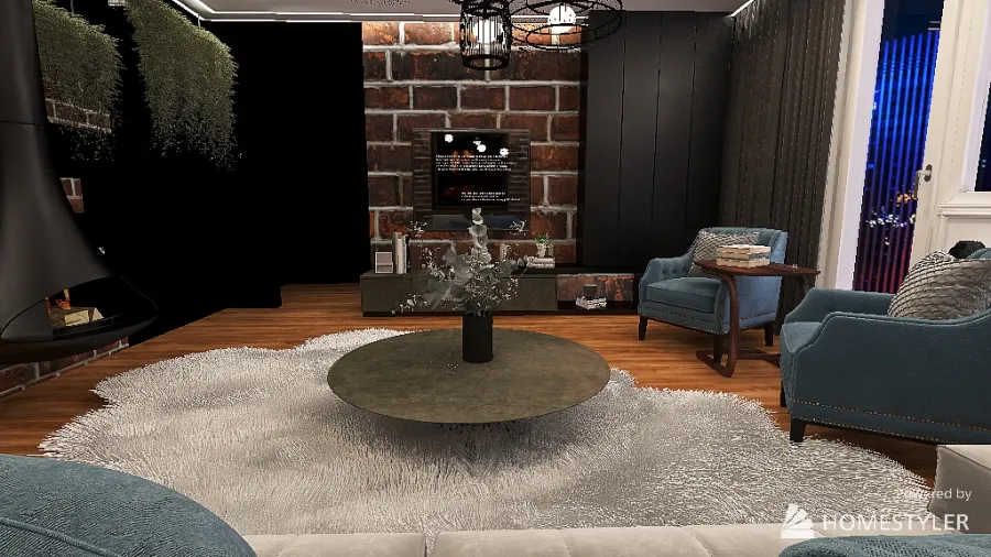 Loft livingroom 3d design renderings