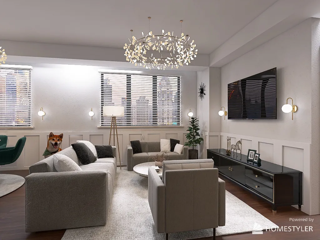 Alek's residential apartment 3d design renderings