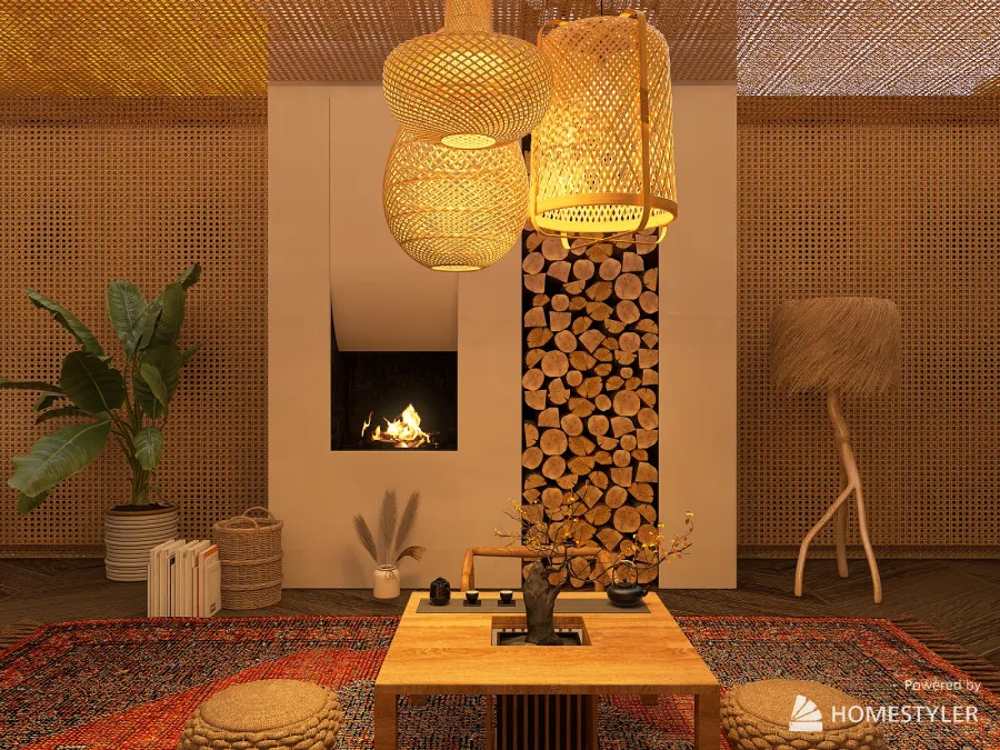 Natural Wood Style 3d design renderings
