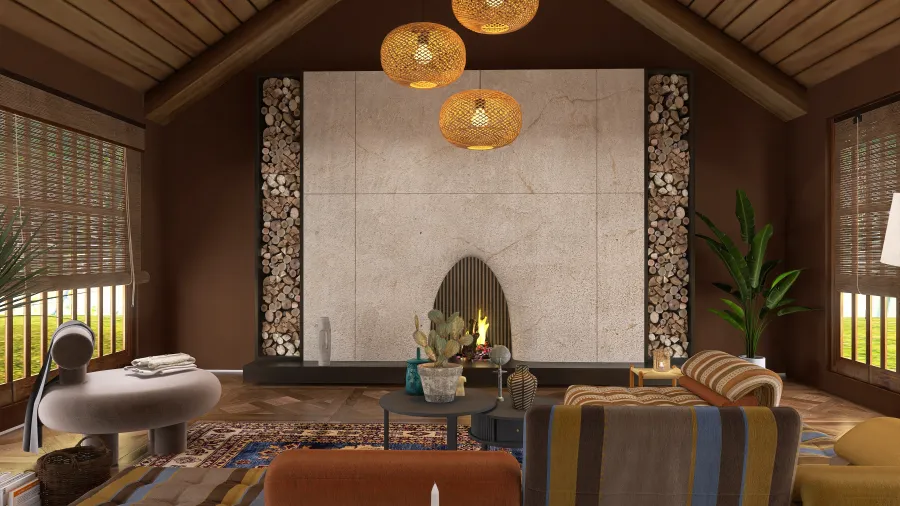 Native african cottage 3d design renderings