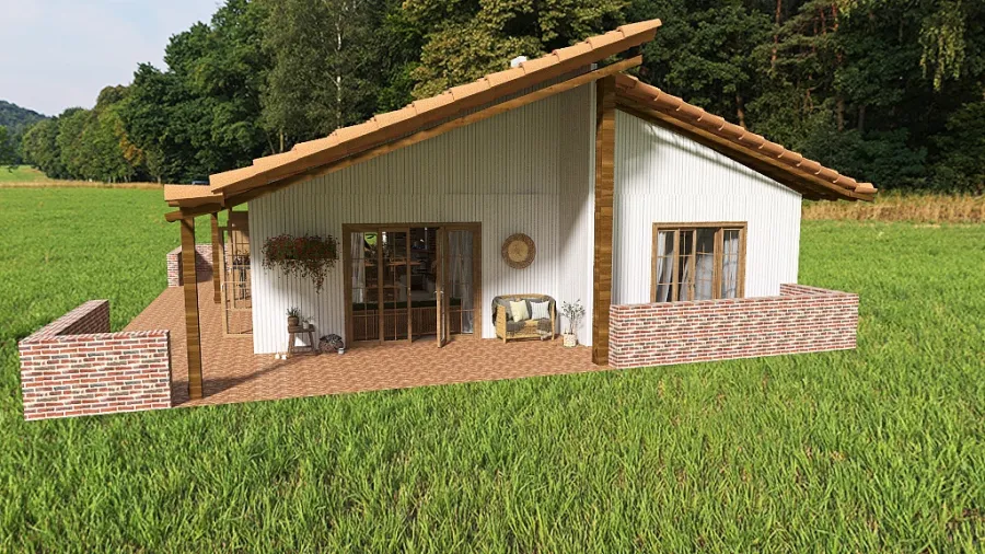 Casinha de madeira 3d design renderings