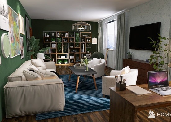 Perrotta-Living room/workspace Design Rendering