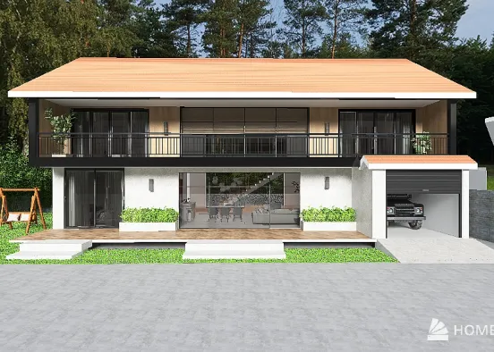 Sloped Roof House 设计渲染图