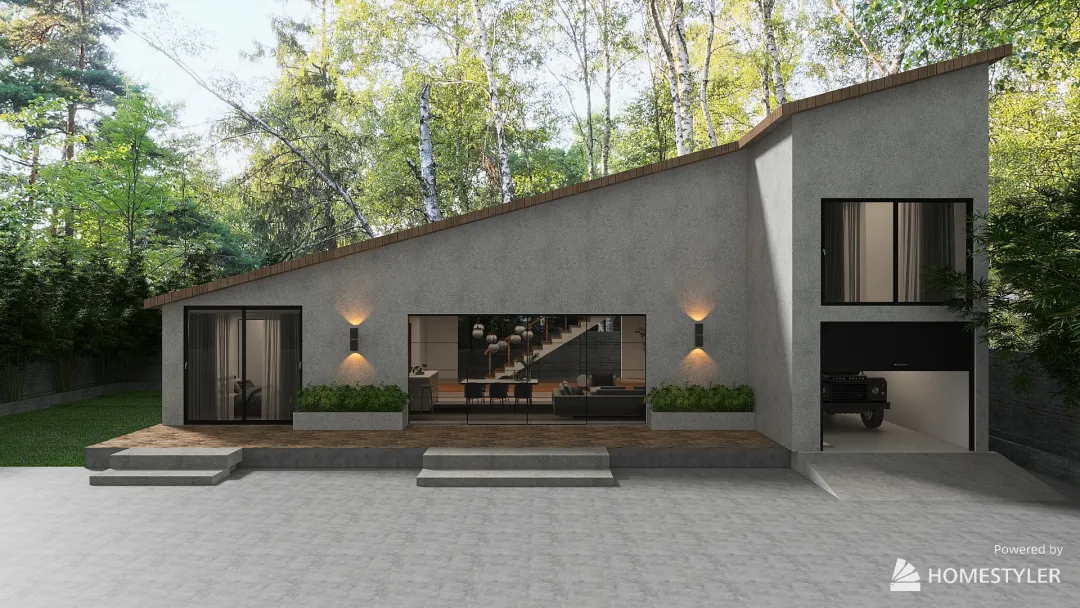Copy of Flat Roof House 3d design renderings