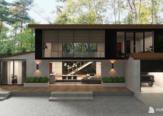 Roof House Rendering del Progetto