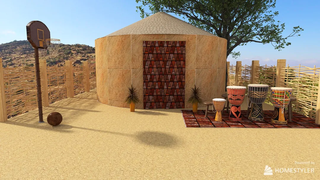 African Hut 3d design renderings